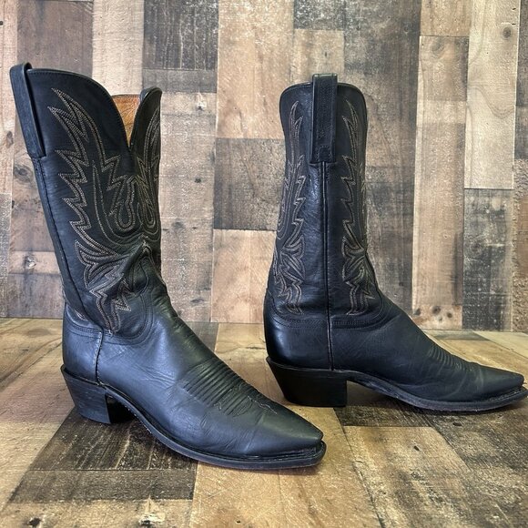 Lucchese N4559 Black Mad Dog 1883 Snip Toe Cowboy Boots Womens 9.5 B - Picture 2 of 12